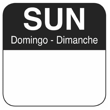 Hubert 69215 - Day Of The Week Label, "Sunday", 1" X 1"
