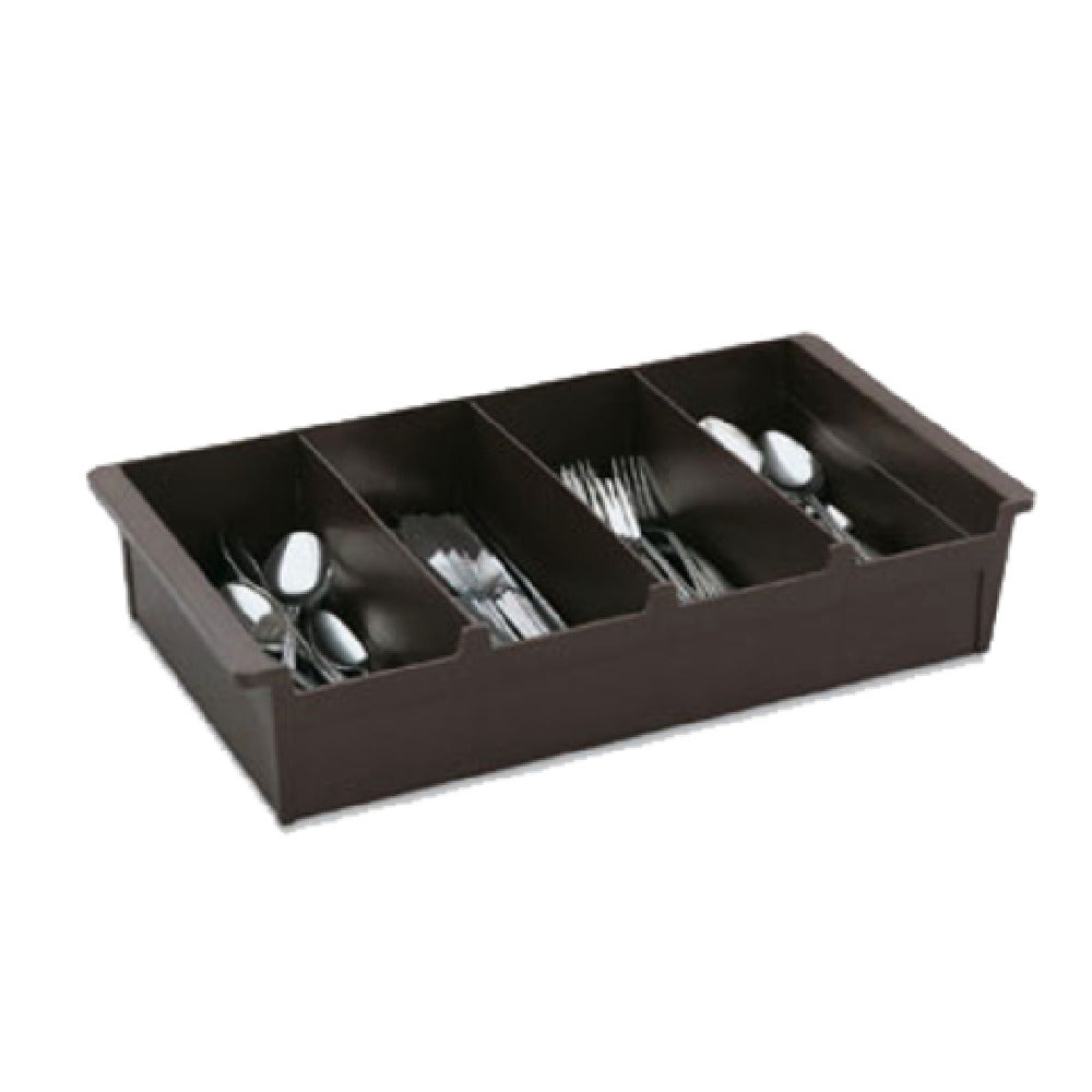 Vollrath 52652 Cutlery Dispenser/Box DARK BROWN Plastic With 4 Compartments