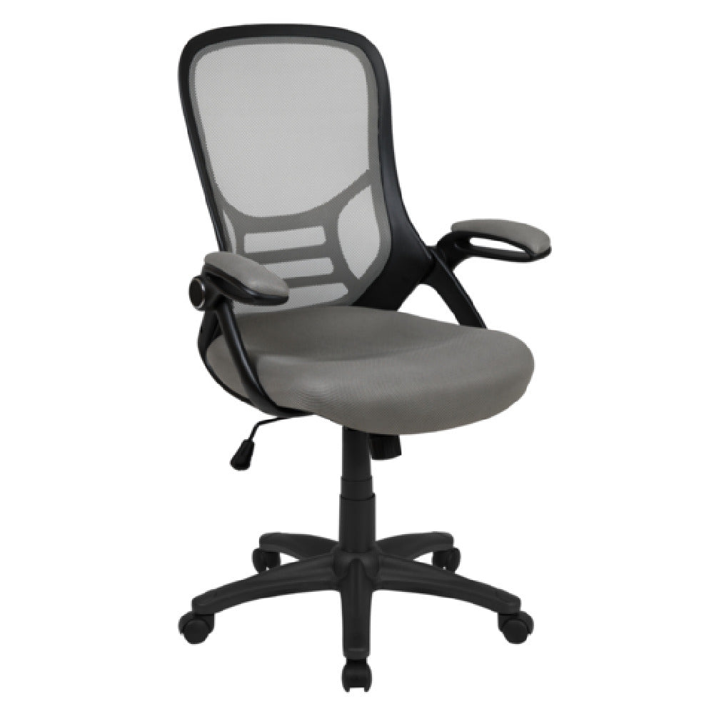 Flash Furniture HL-0016-1-BK-GY-GG Porter Swivel Office Chair 40-1/4" To 44" Adjustable Height