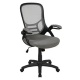 Flash Furniture HL-0016-1-BK-GY-GG Porter Swivel Office Chair 40-1/4" To 44" Adjustable Height