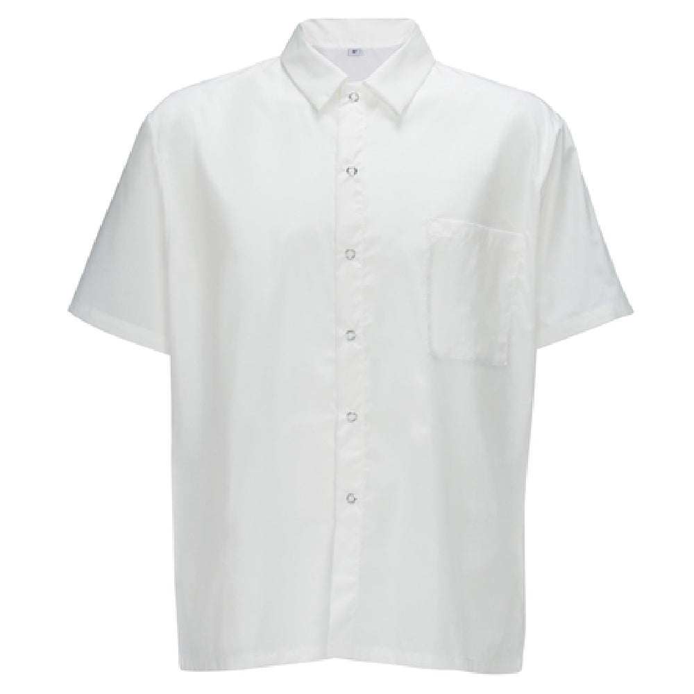 Winco UNF-1W4XL Broadway Chef Shirt Short Sleeved Snap Buttons