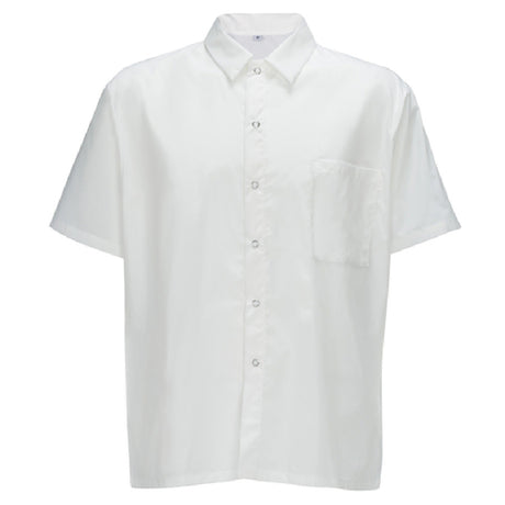 Winco UNF-1W4XL Broadway Chef Shirt Short Sleeved Snap Buttons