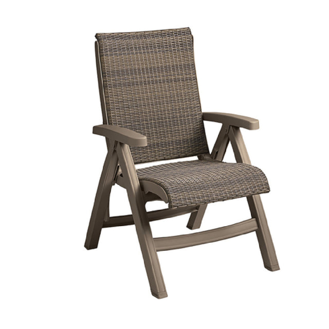 Grosfillex UT071181 Java Folding Midback Chair Designed For Outdoor Use All Weather Wicker