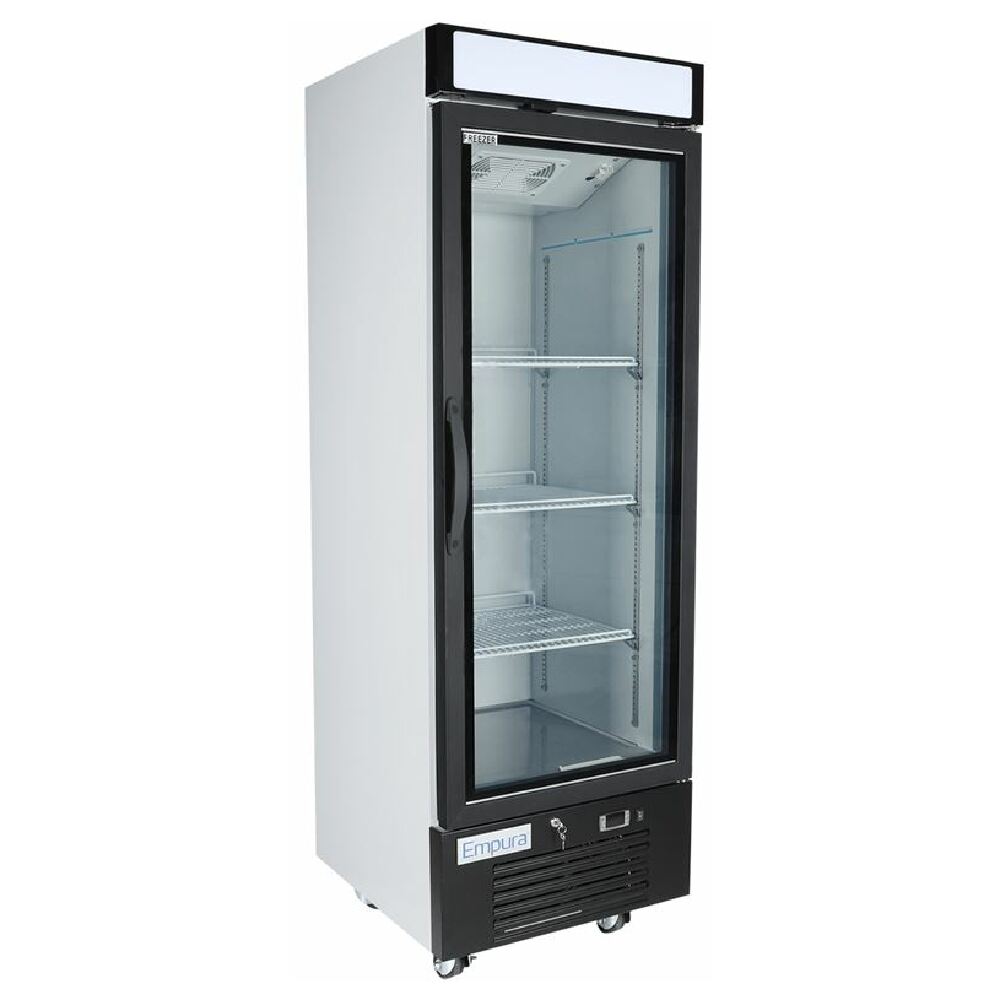 Empura Refrigeration E-EGM-16FW The Empura EGM-16FW 25" Wide White Swinging Glass Door Merchandiser Freezer Has A High-quality