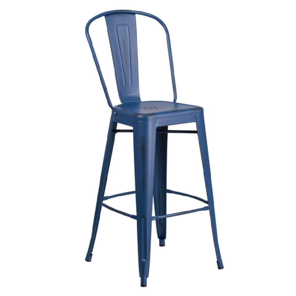 Flash Furniture ET-3534-30-AB-GG Bar Stool 500 Lb. Weight Capacity Curved Back With Vertical Slat