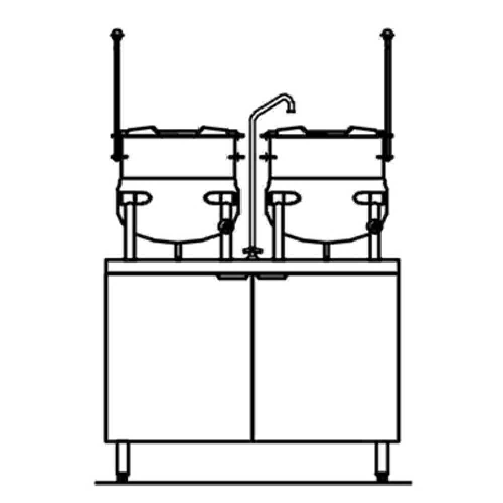 Crown Steam EMT-10-10_208/60/1 Kettle/Cabinet Assembly Electric (2) 10 Gallon Tilting Kettles