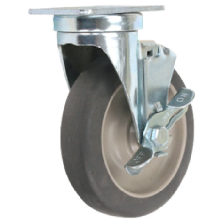 Forbes Industries 1616\1616BK 5" Standard Gray Wheel & Swivel Caster (1616-S) With Brake