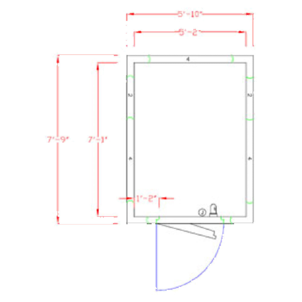 American Panel 6X8F-O Walk-In Freezer 7'-6" H X 5'-10" W X 7'-9" D Outdoor