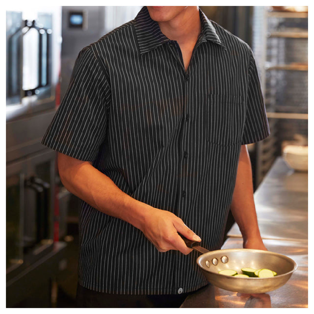 Chef Works CCSB-CDA-XS Cook Shirt Short Sleeves Black Buttons