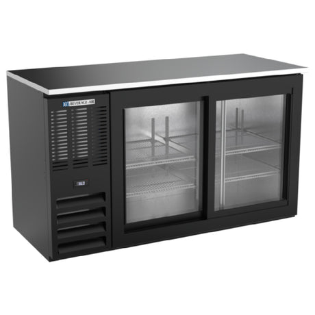 Beverage Air BBN58HC-GS-B - Refrigerated Back Bar Storage Cabinet, Two-section, 58"W X 25-1/4"D X 34"H