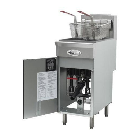 Hubert 145866 - Value Series Floor Fryer, 15 1/2"W X 30"D X 47"H, 40 Lb. Tank Capacity
