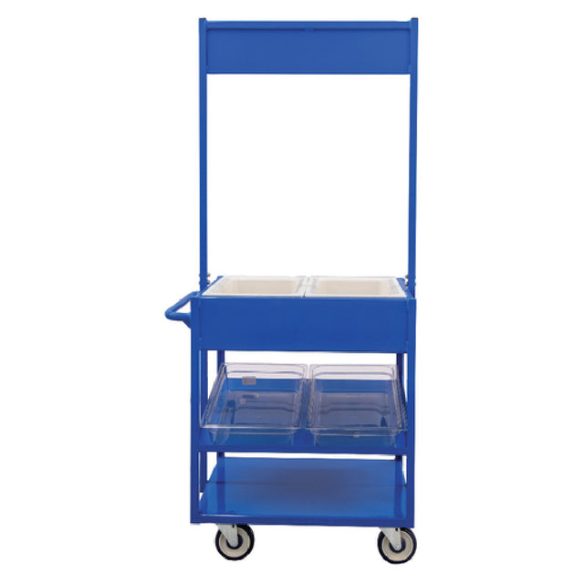 New Age Industrial 52861 Share Cart 31-3/4"W X 23-1/4"D X 70"H Top Shelf Holds (2) 6" Deep Full Size Carlisle Coldmaster® Coolcheck™ Drop-in Pans (included)