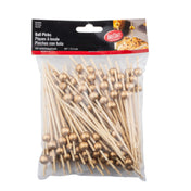Tablecraft 12583 Ball Picks 0.4375" X 0.4375" X 4.5" Bamboo (pack Of 100)