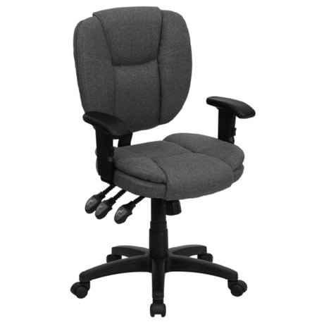 Flash Furniture GO-930F-GY-ARMS-GG Ergonomic Swivel Task Chair 35" To 41" Adjustable Height