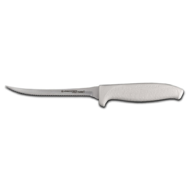 Dexter Russell 24303 SofGrip™ (SGL155NSC-PCP) Utility Knife 5-1/2" Narrow Scalloped Edge