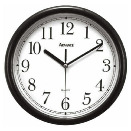 Royal Industries CLOCK BLK Wall Clock 10" Dia. Analog