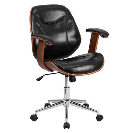 Flash Furniture SD-SDM-2235-5-BK-GG Bentwood Executive Swivel Office Chair 35-1/2" To 38-1/2" Adjustable Height