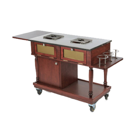 Bon Chef 50010 Flambe Traditional Trolley 35-1/2" X 19-1/2" X 32" H Hardwood Body With Mahogany Finish