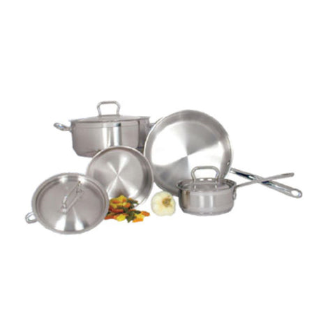 Admiral Craft SXS-7PC Deluxe 7-Piece Cookware Set Induction Ready Premium 18/8 Stainless Steel With Aluminum Clad Bottom