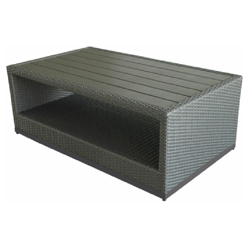 Plantation Prestige Commercial Furniture 8772746-0155 Durango Coffee Table Light Gray Faux Wood Slat Table Top