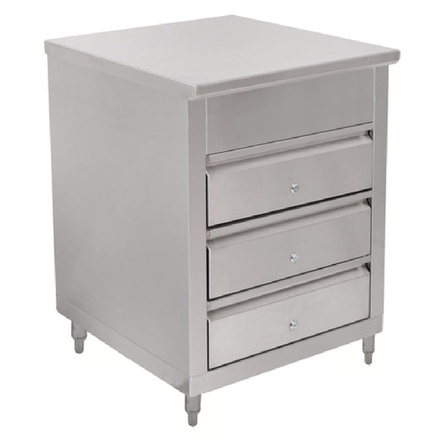 John Boos 4CD4-3024 Drawer Cabinet 24"W X 30"D X 35-3/4"H 14/300 Stainless Steel Flat Top