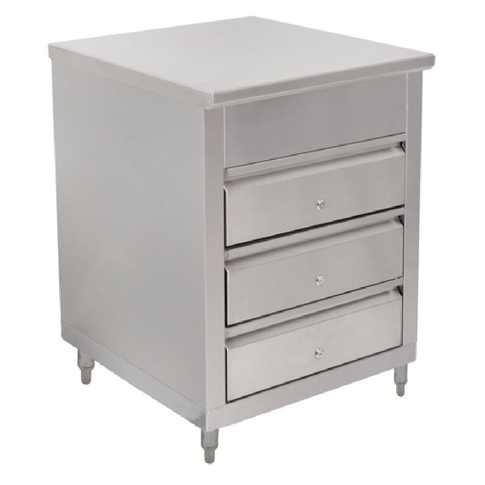 John Boos 4CD4-3024-L Drawer Cabinet 24"W X 30"D X 35-3/4"H 14/300 Stainless Steel Flat Top