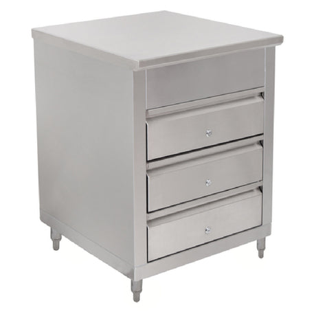 John Boos 4CD4-3030 Drawer Cabinet 29-1/2"W X 30"D X 35-3/4"H 14/300 Stainless Steel Flat Top