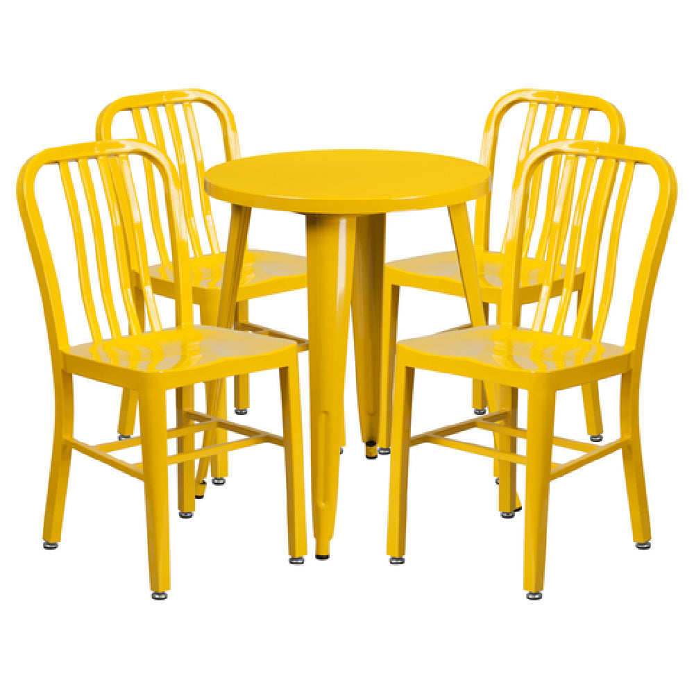 Flash Furniture CH-51080TH-4-18VRT-YL-GG Table And Chair Set Includes (1) 24" Dia. X 29"H Table