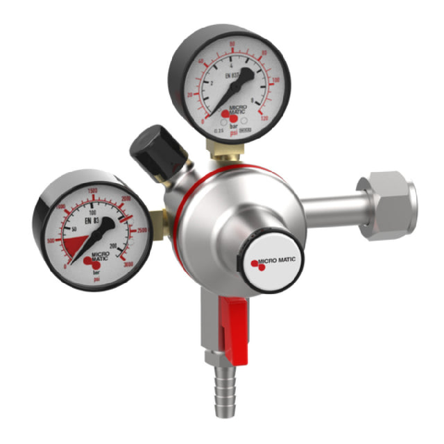 Micro Matic 942B-PP Premium Plus High Pressure Double Gauge Gas Regulator CO2 Primary