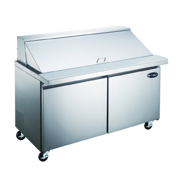SABA SPS-48-18M Mega-Top Sandwich/Salad Prep Table Two-section 46-3/4" W