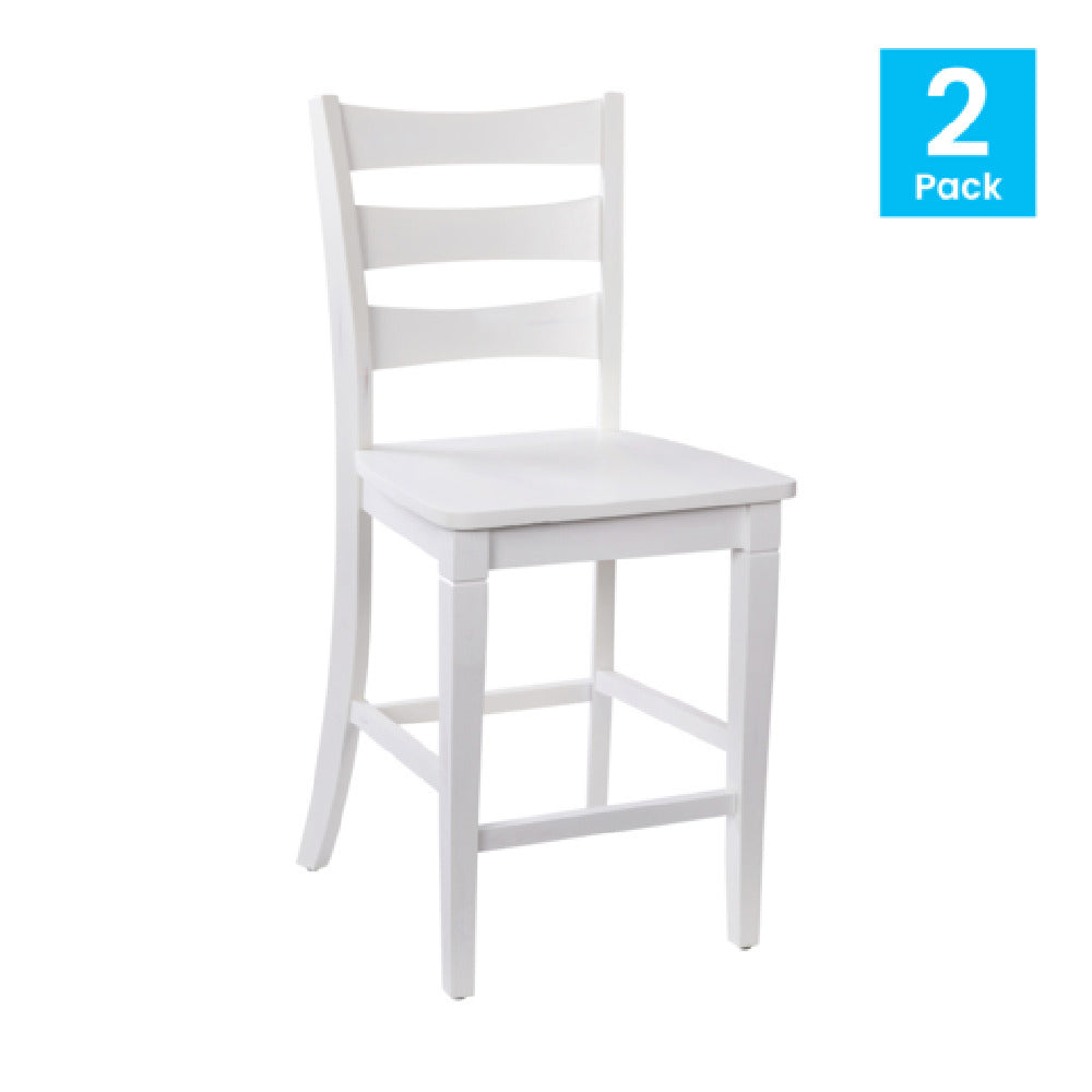 Flash Furniture ES-STBN5-24-WH-2-GG Liesel Bar Stool Counter Height 225 Lb. Weight Capacity