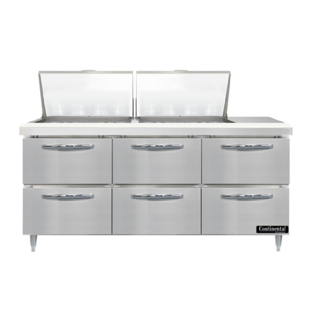 Continental Refrigerator D72N24M-D Designer Line Mighty Top Sandwich Unit 72"W