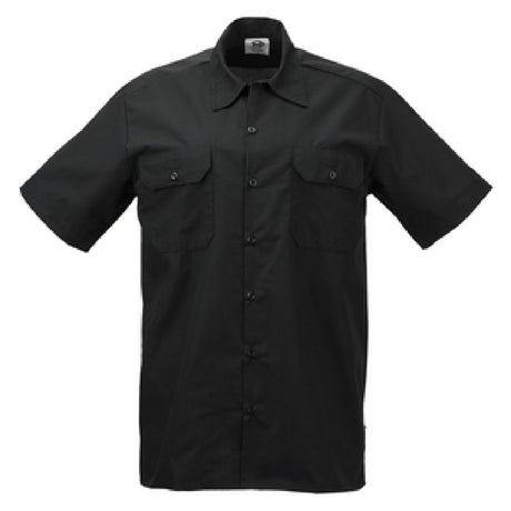 Mercer Culinary M60250BKS Metro Edge® Brewer/Work Shirt Unisex (7) Traditional Buttons