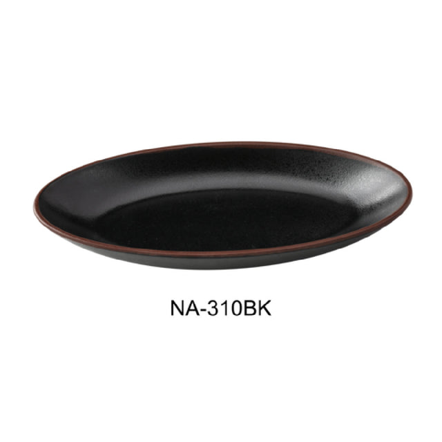 Yanco NA-310BK Nature Art Appetizer/Salad Plate 10-1/2"W X 5-1/4"D X 1-1/2"H Oval