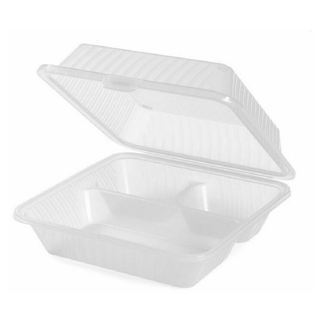 GET Enterprises EC-09-1-CL G.E.T Food Container 9"L X 9"W X 3-1/2"H 3-compartments