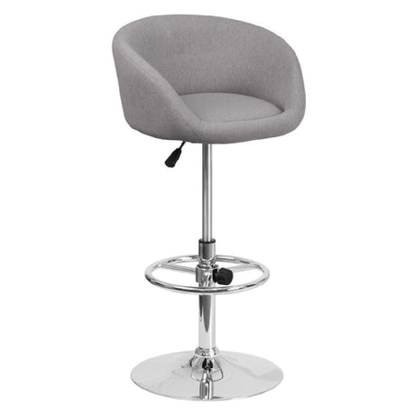 Flash Furniture CH-TC3-1066L-GYFAB-GG Swivel Bar Stool Adjustable Height Contemporary Style