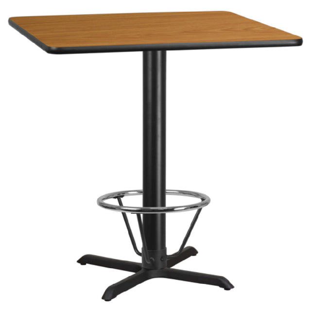 Flash Furniture XU-NATTB-4242-T3333B-4CFR-GG Stiles Table 42"W X 42"D X 43-1/8"H