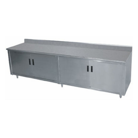 Advance Tabco EHK-SS-248M Special Value Economy Work Table 96"W X 24"D Cabinet Base With Mid-shelf & Hinged Doors