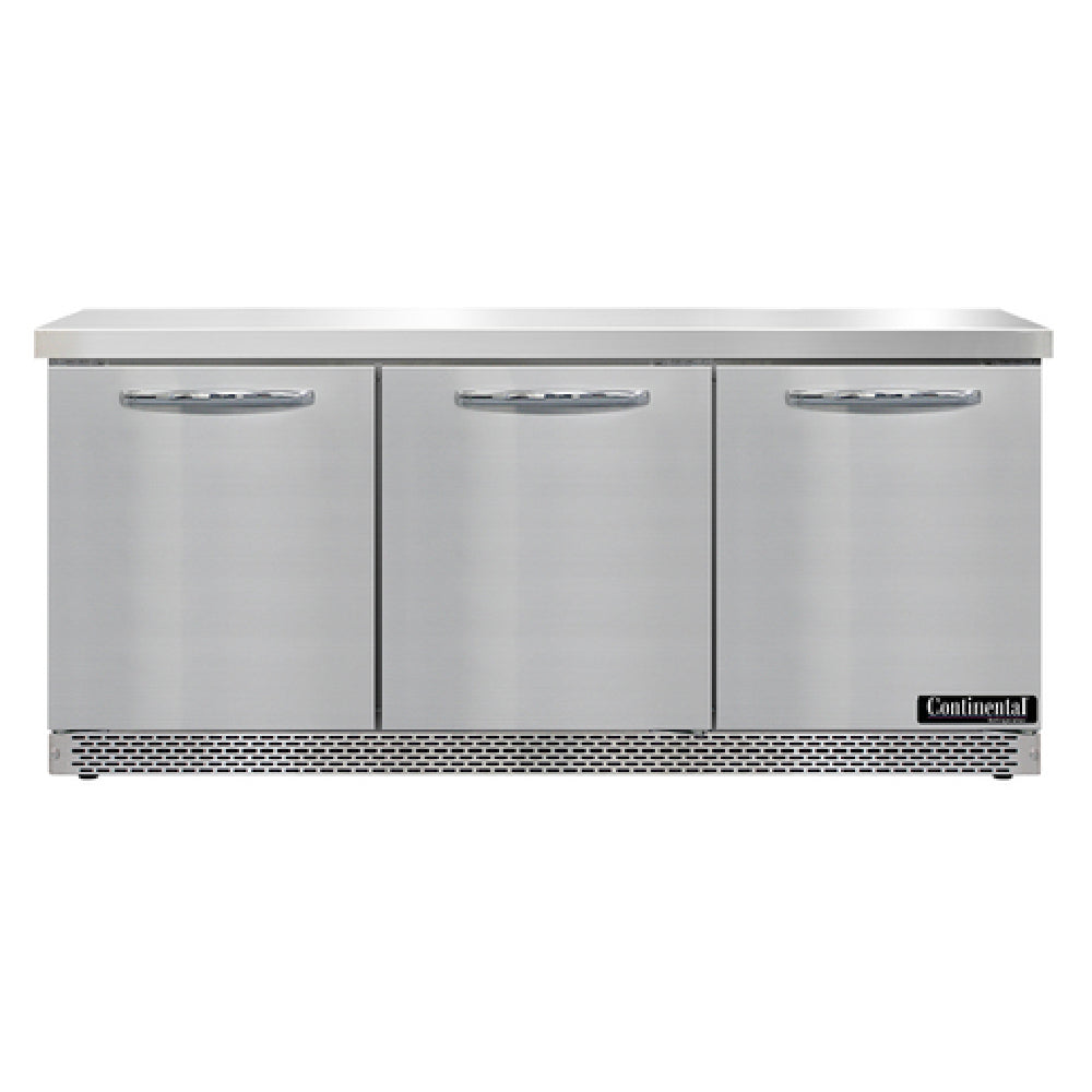 Continental Refrigerator SW72N-FB Work Top Refrigerator Front Breather 72"W