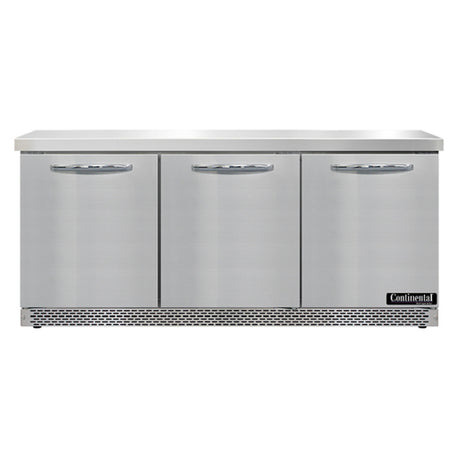 Continental Refrigerator SW72N-FB Work Top Refrigerator Front Breather 72"W