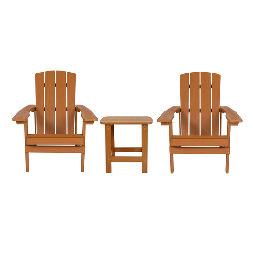 Flash Furniture JJ-C14501-2-T14001-TEAK-GG Adirondack Chairs With Side Table (2) Chairs