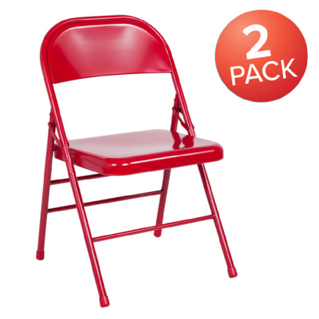 Flash Furniture 2-HF3-MC-309AS-RED-GG Hercules Series Folding Chair 300 Lb. Weight Capacity