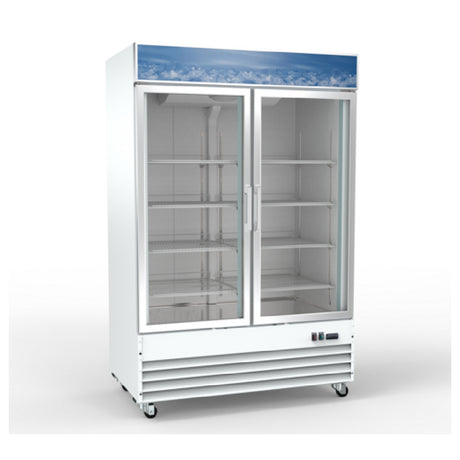 Hubert 42562 - Kratos 67K-228 Two-Door Merchandising Freezer, 53"W, Self-closing Doors With Magnetic Gaskets