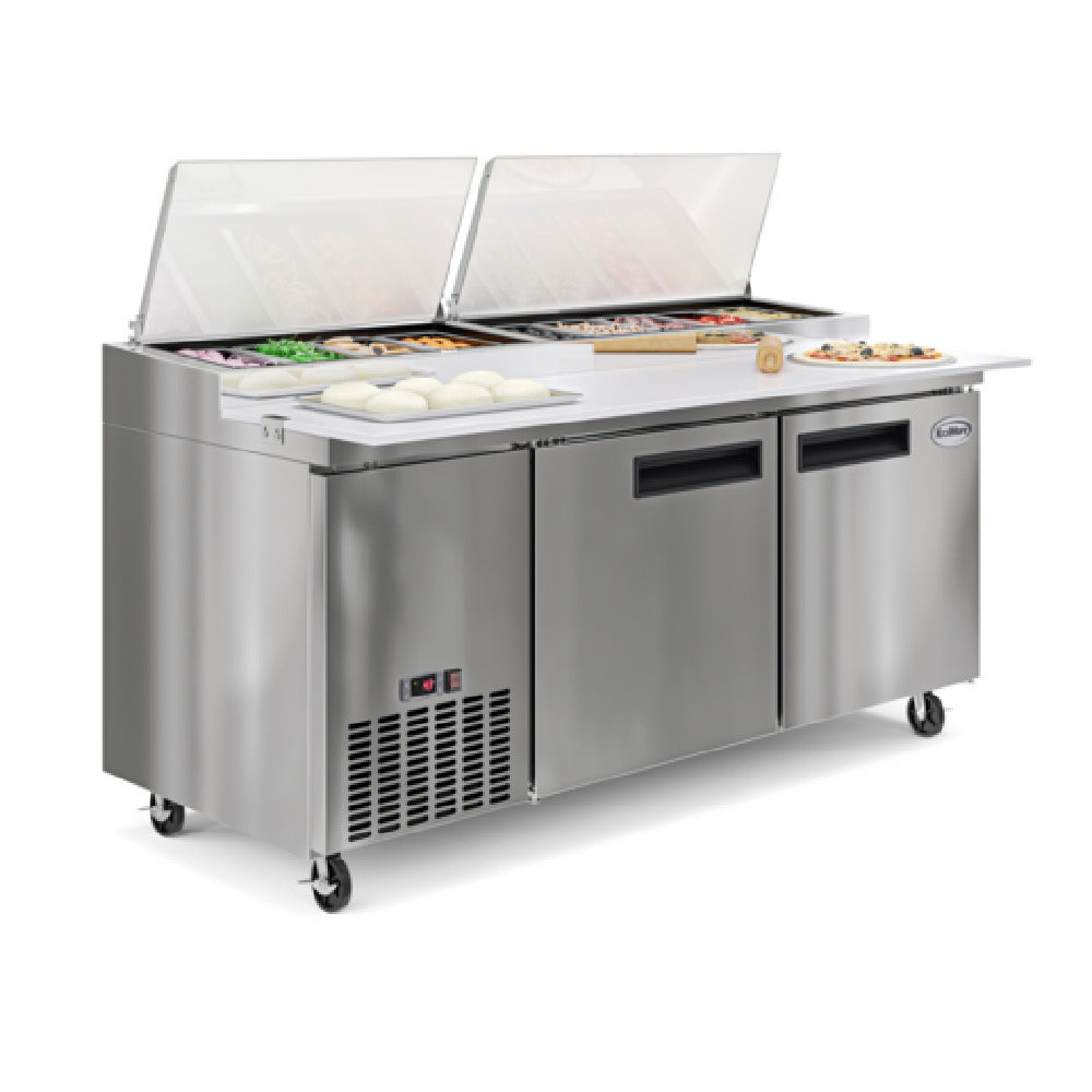 Koolmore KM-RPPS-2DSS Pizza Prep Refrigerator 71"W Self-contained Side Mounted Refrigeration