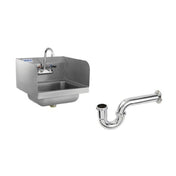 Hubert 110436 - Kratos Hand Sink With Gooseneck Faucet, 7-3/4" Side Splashes & P-Trap
