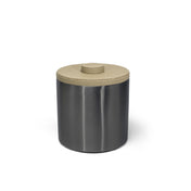 FOH RIB036BKS21 3qt Round Brushed Stainless Ice Bucket Matte Black With Dune Lid