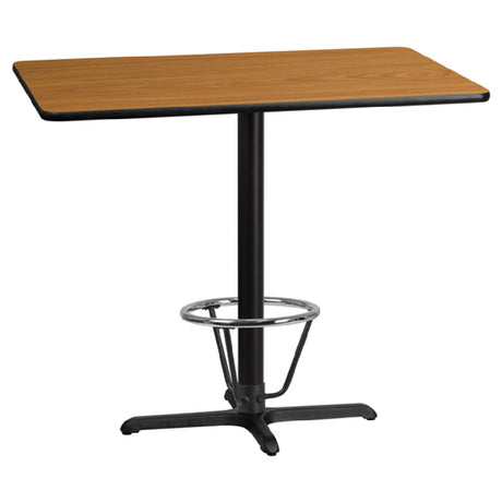 Flash Furniture XU-NATTB-3048-T2230B-3CFR-GG Table 48"W X 30"D X 43-1/8"H Bar Height