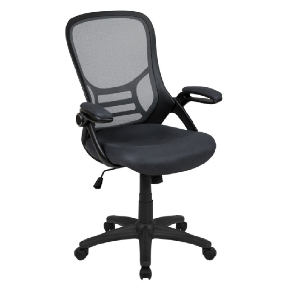 Flash Furniture HL-0016-1-BK-DKGY-GG Porter Swivel Office Chair 40-1/4" To 44" Adjustable Height