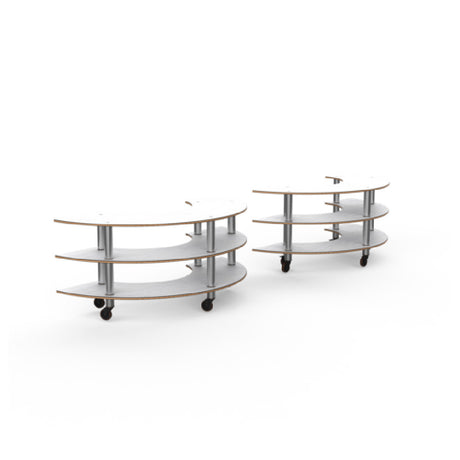 Steelite MGCMSA04CSXW - Modular W Station White Carrera Stainless Steel On Casters