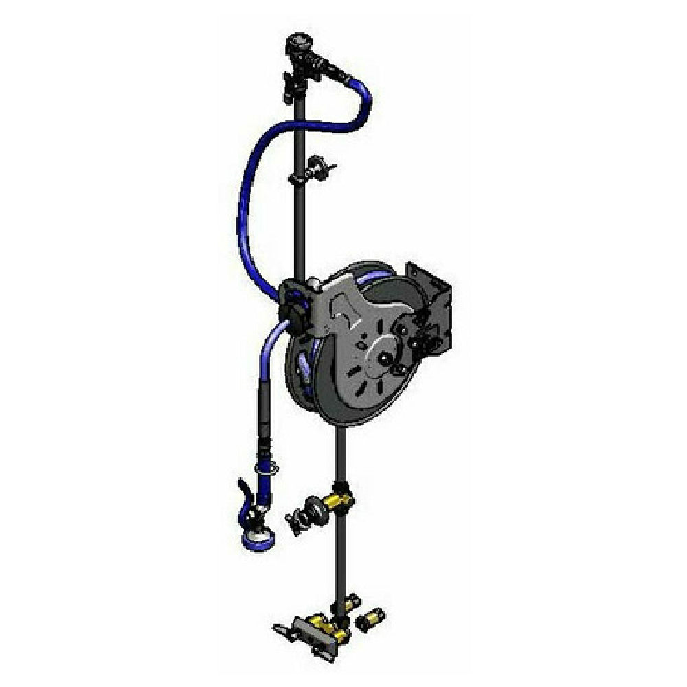 T&S Brass B-7232-U01XS3 Hose Reel Assembly Open 3/8" X 35 Ft. Hose With High Flow Spray Valve With Swivel